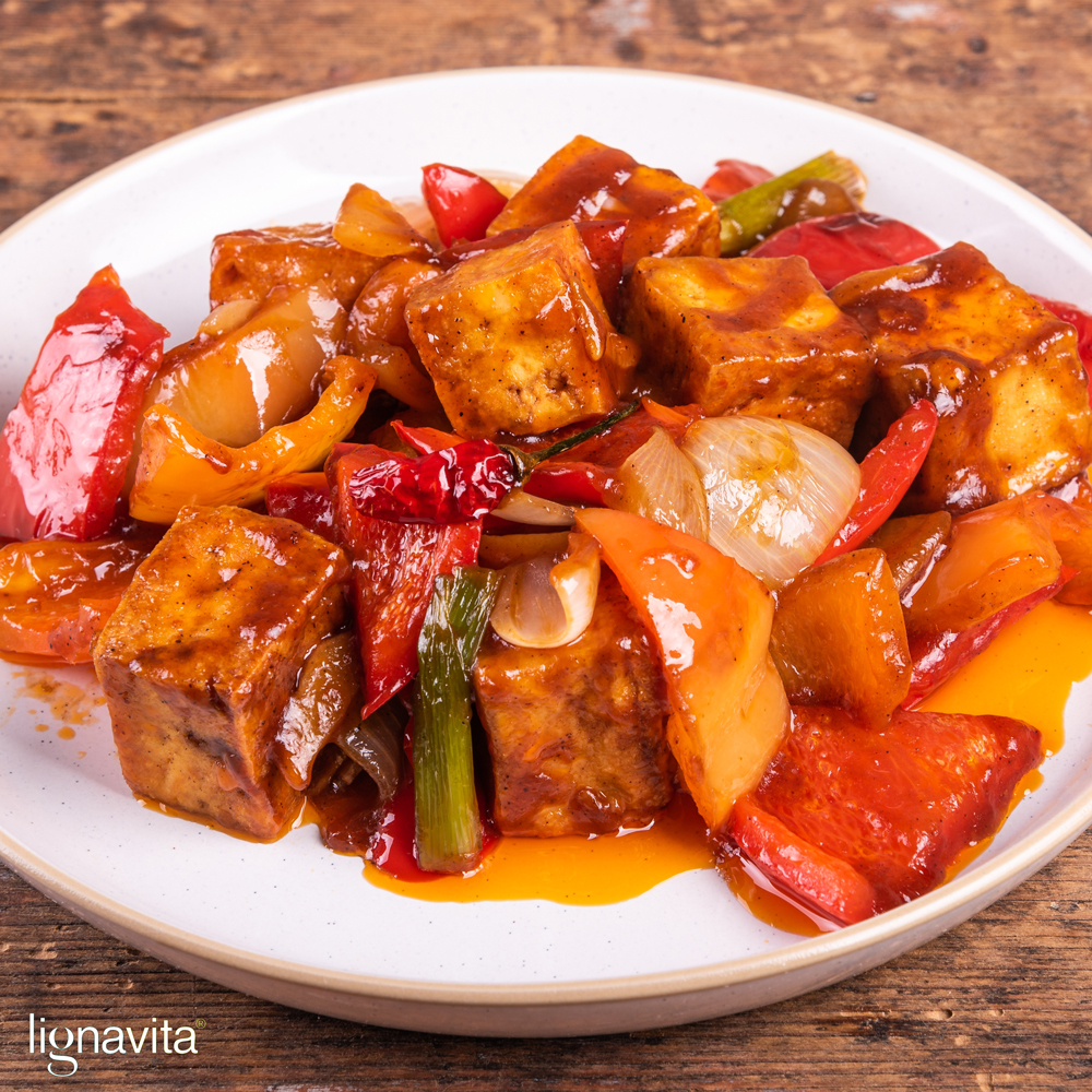 Paprika roerbak met tofu sweet chili
